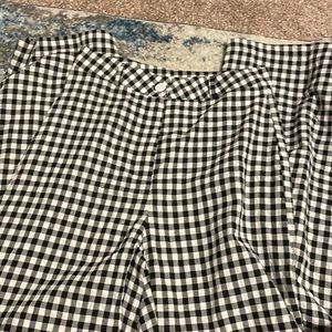 shein checkered bootcut pants
